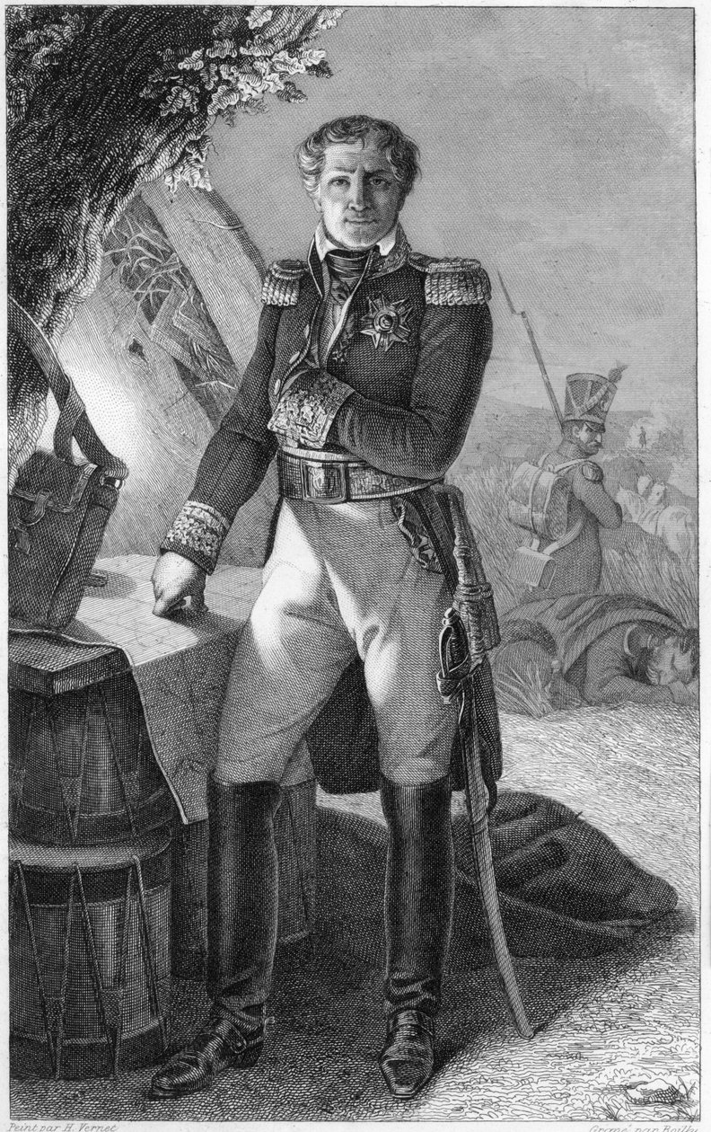 Retrato de Laurent de Gouvion Saint-Cyr (1764-1830), Marquês de Gouvion e Marechal da França de Antoine Charles Horace Vernet