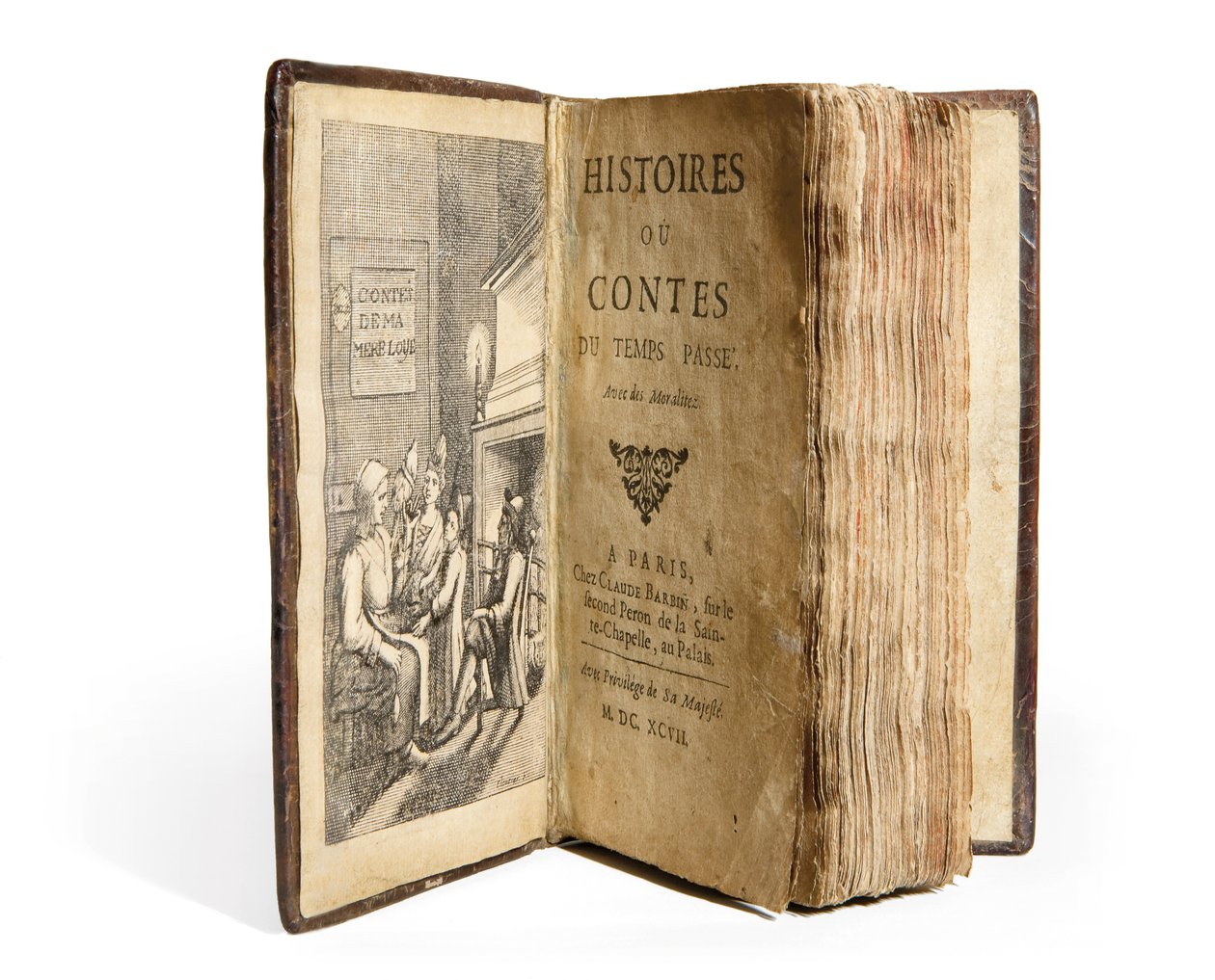 Frontispício de &39;Stories or Tales of the Past. Com Moralites &39;de Charles Perrault, Paris: Claude Barbin de Antoine Clouzier