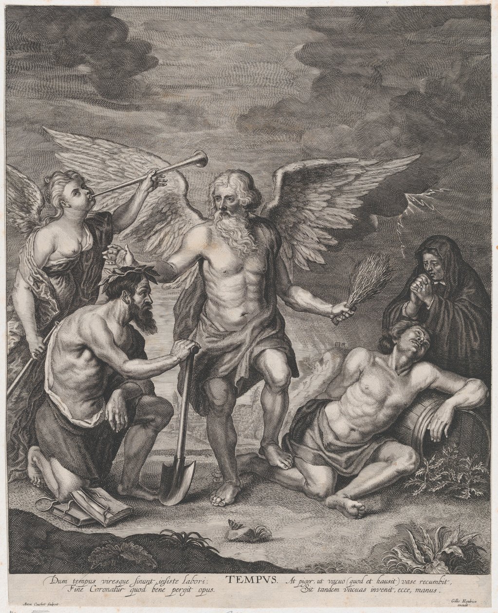 Tempo coroando o emprego e punindo a ociosidade, ca. 1650-77. de Antoine Couchet