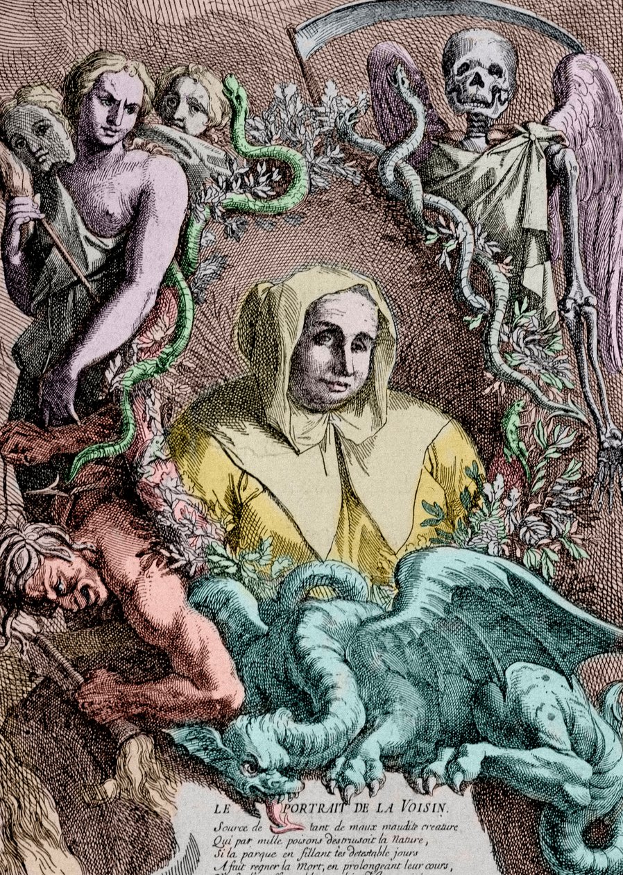 Retrato de Catherine Deshayes, de A. Coypel (gravura) de Antoine Coypel
