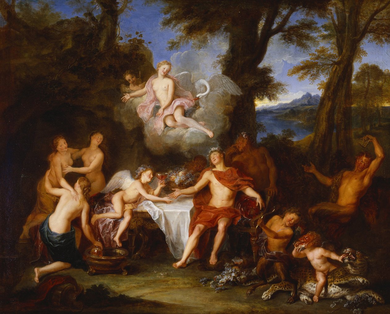 A Aliança de Baco e Cupido, c.1702 (óleo sobre tela) de Antoine Coypel