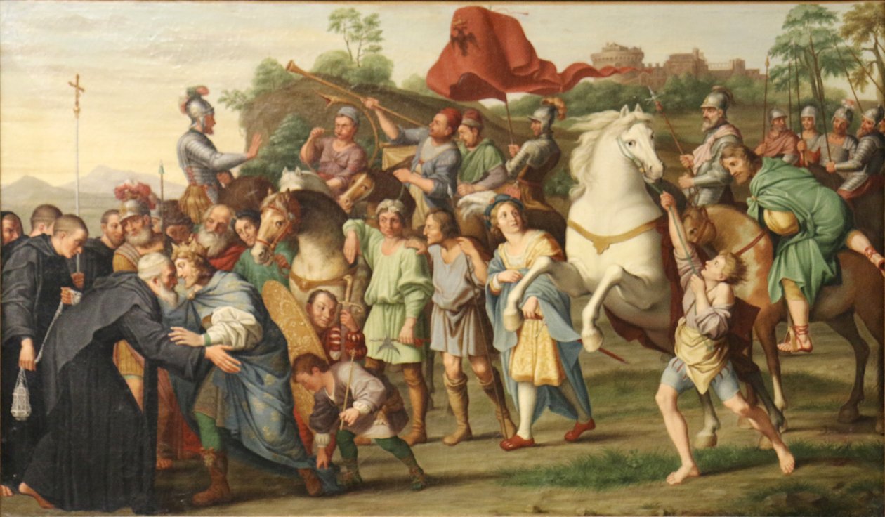 Encontro de São Nilo com o imperador Otão. de Antoine Dieu