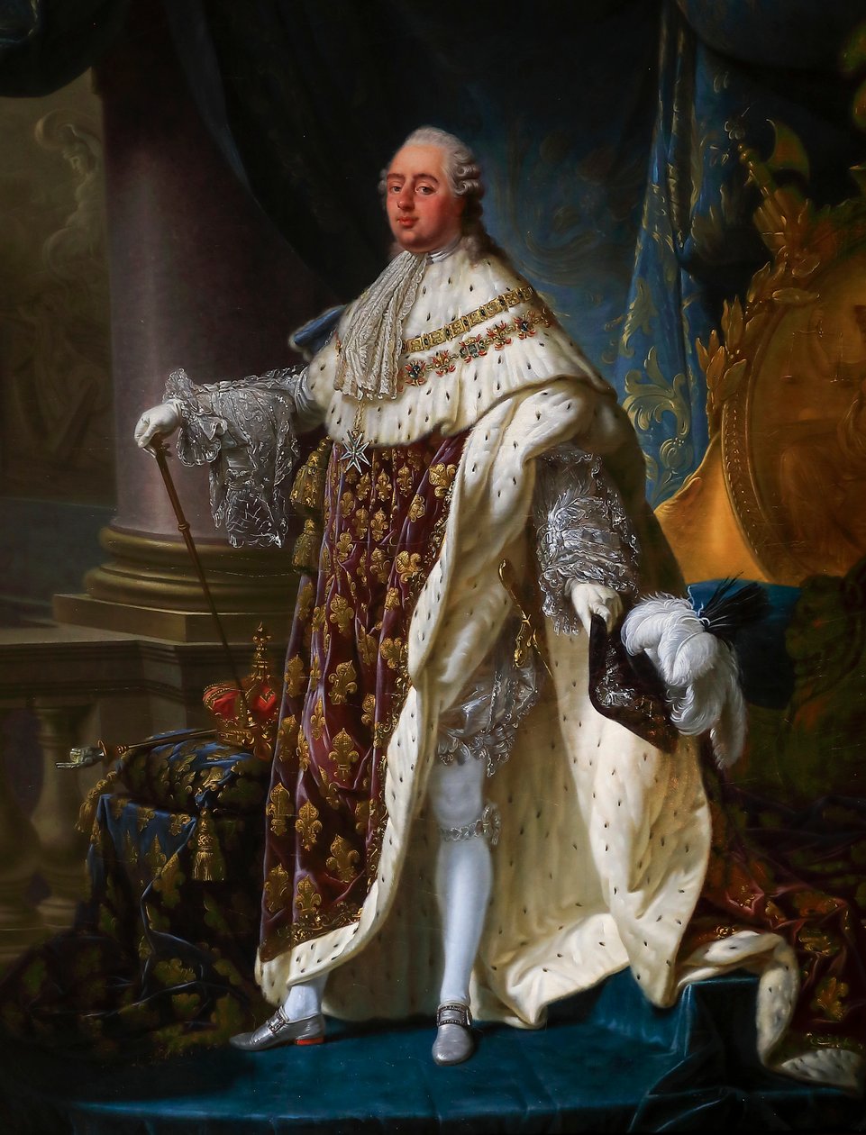 Luís XVI, em traje de coroação de Antoine François Callet