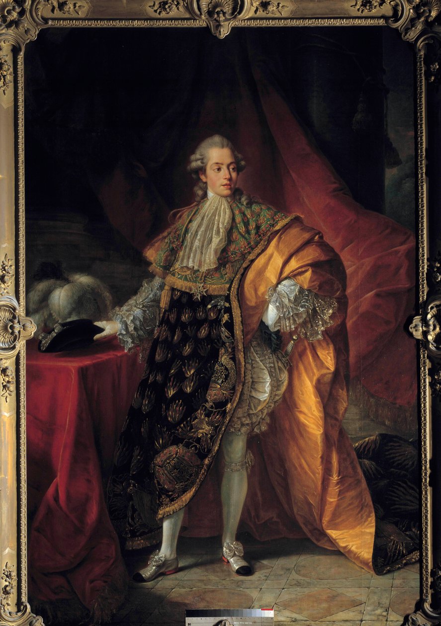 Retrato em tamanho real de Charles Philippe da França no Grande Habitáculo da Ordem do Espírito Santo, Comte d