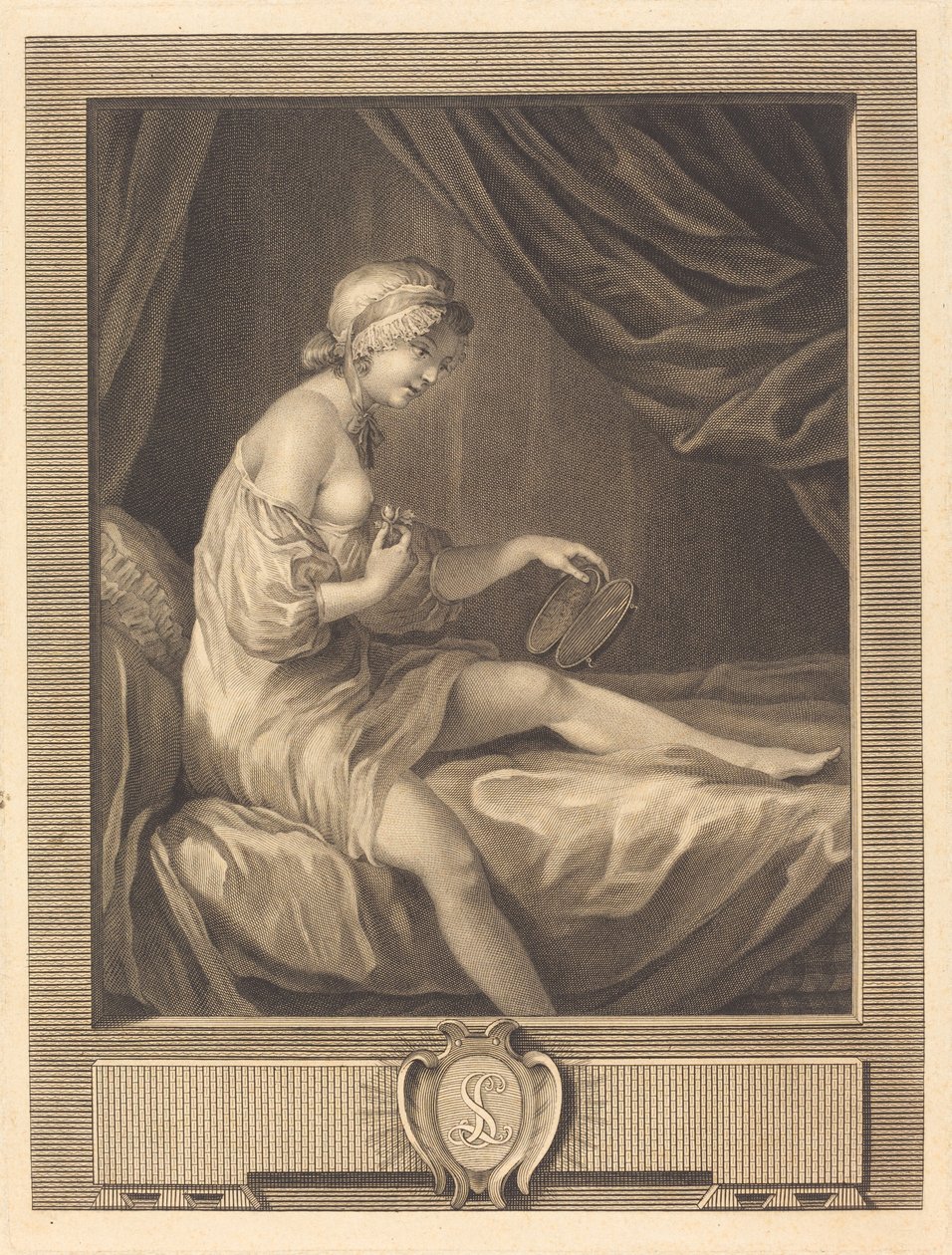 A comparação do botão de rosa de Antoine Francois Dennel after Gabriel Jacques de Saint Aubin
