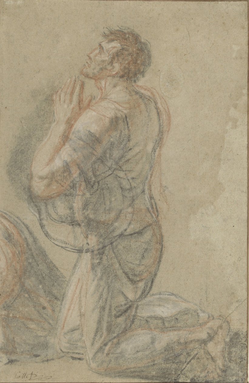 Homem de joelhos, visto de lado de Antoine François Callet