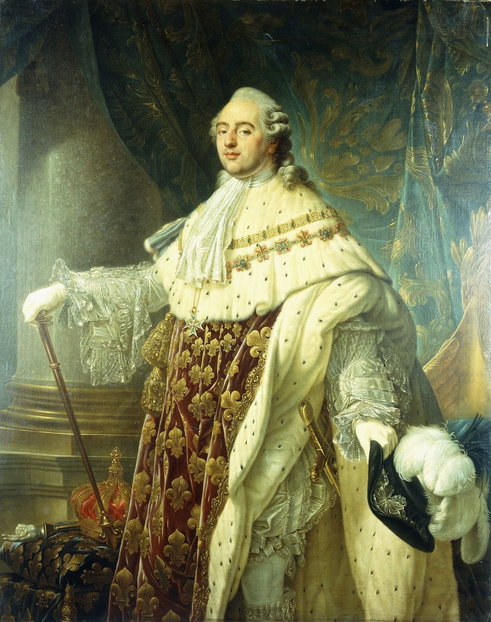 Retrato de Luís XV usando vestes de Estado, de Antoine François Callet