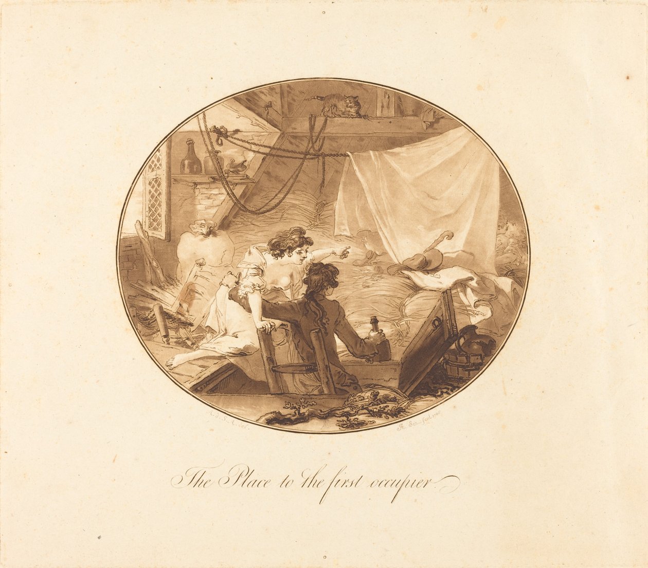 O lugar para o primeiro ocupante de Antoine François Sergent after Augustin de Saint Aubin