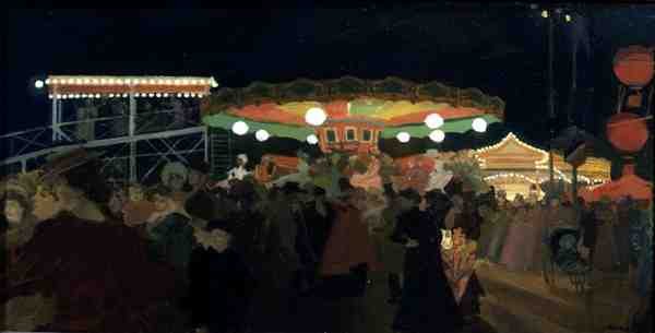 The Fairground, c.1896 (óleo a bordo) de Antoine Guillaume Minartz