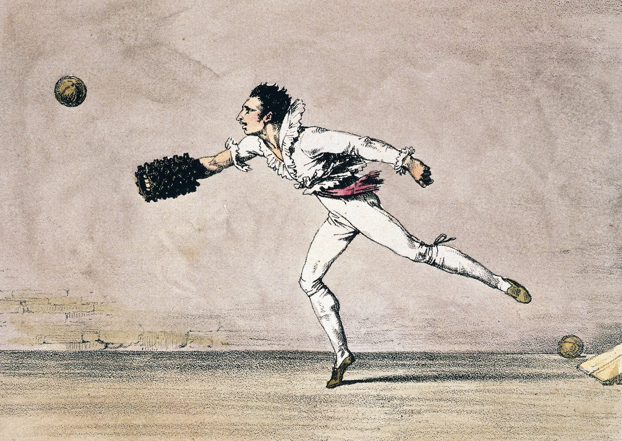 O jogo da bola, de Antoine Jean-Baptiste Thomas (1791-1834), litografia colorida de Um ano em Roma e arredores de Antoine Jean Baptiste Thomas