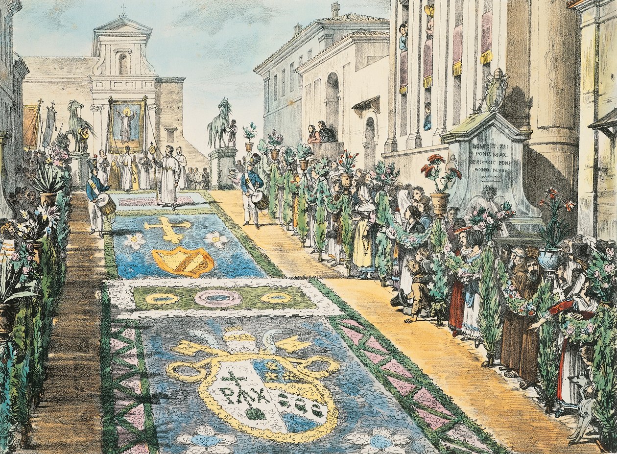 Exposição floral, Genzano em 1817 de Antoine Jean Baptiste Thomas