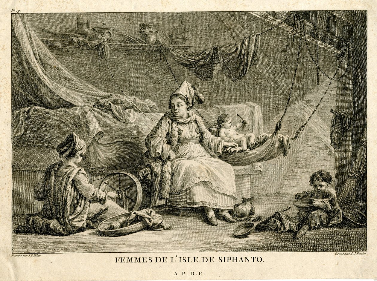 Mulheres da ilha de Siphanto, segundo Jean-Baptiste Hilair (1753-1822) de Antoine Jean Duclos