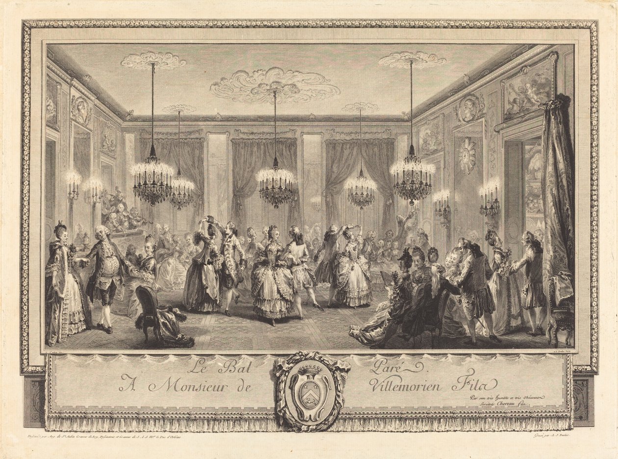 Le bal paré de Antoine Jean Duclos after Augustin de Saint Aubin