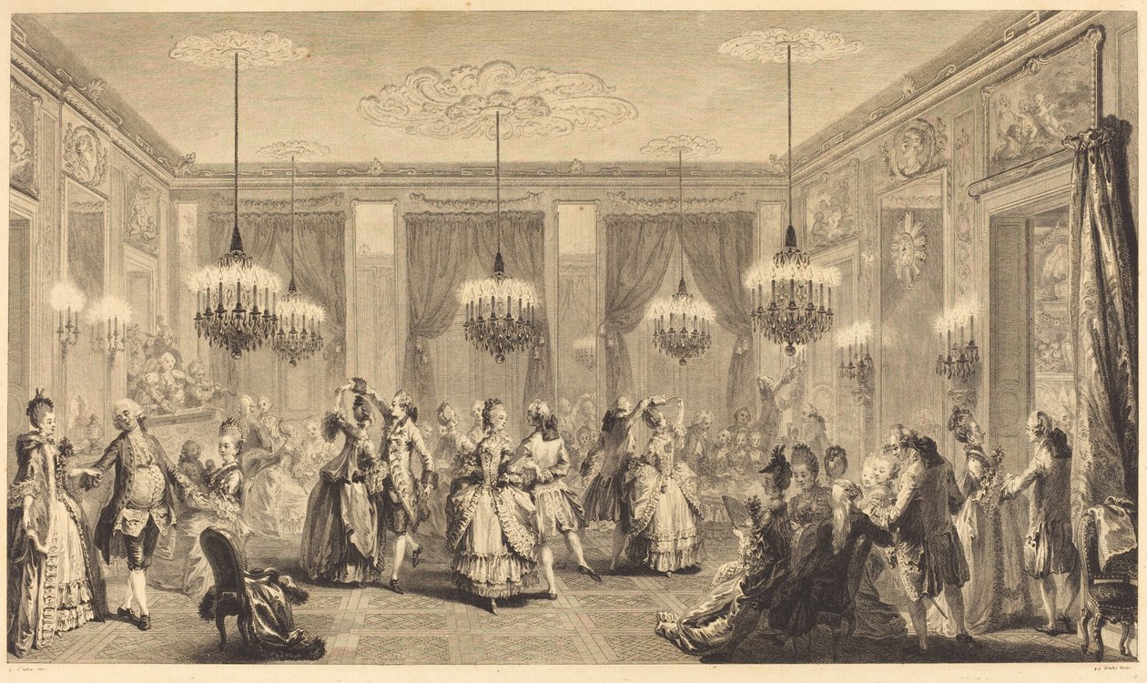 A bola vestida de Antoine Jean Duclos after Augustin de Saint Aubin
