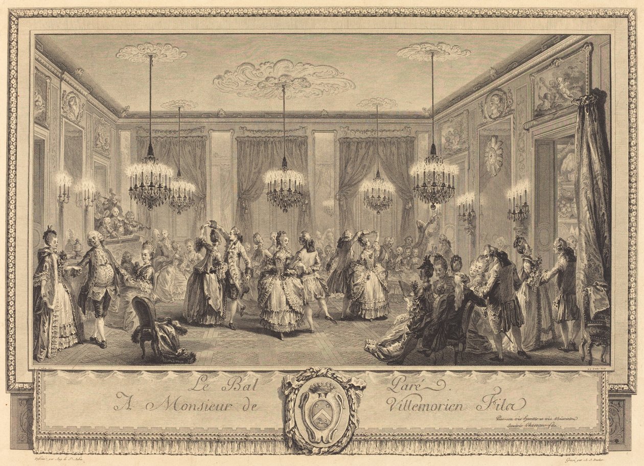 Le bal pare de Antoine Jean Duclos after Augustin de Saint Aubin