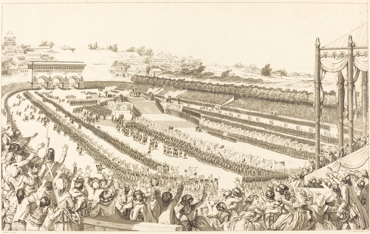 Federation Generale de Français no Champ de Mars em 14 de julho de 1790 de Antoine Jean Duclos after Charles Monnet