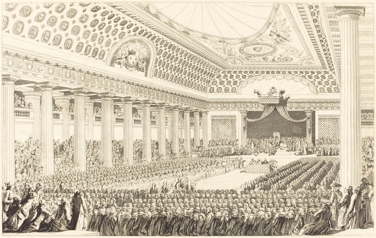 A abertura dos Estados Gerais em Versalhes, 5 de março de 1789 de Antoine Jean Duclos after Charles Monnet