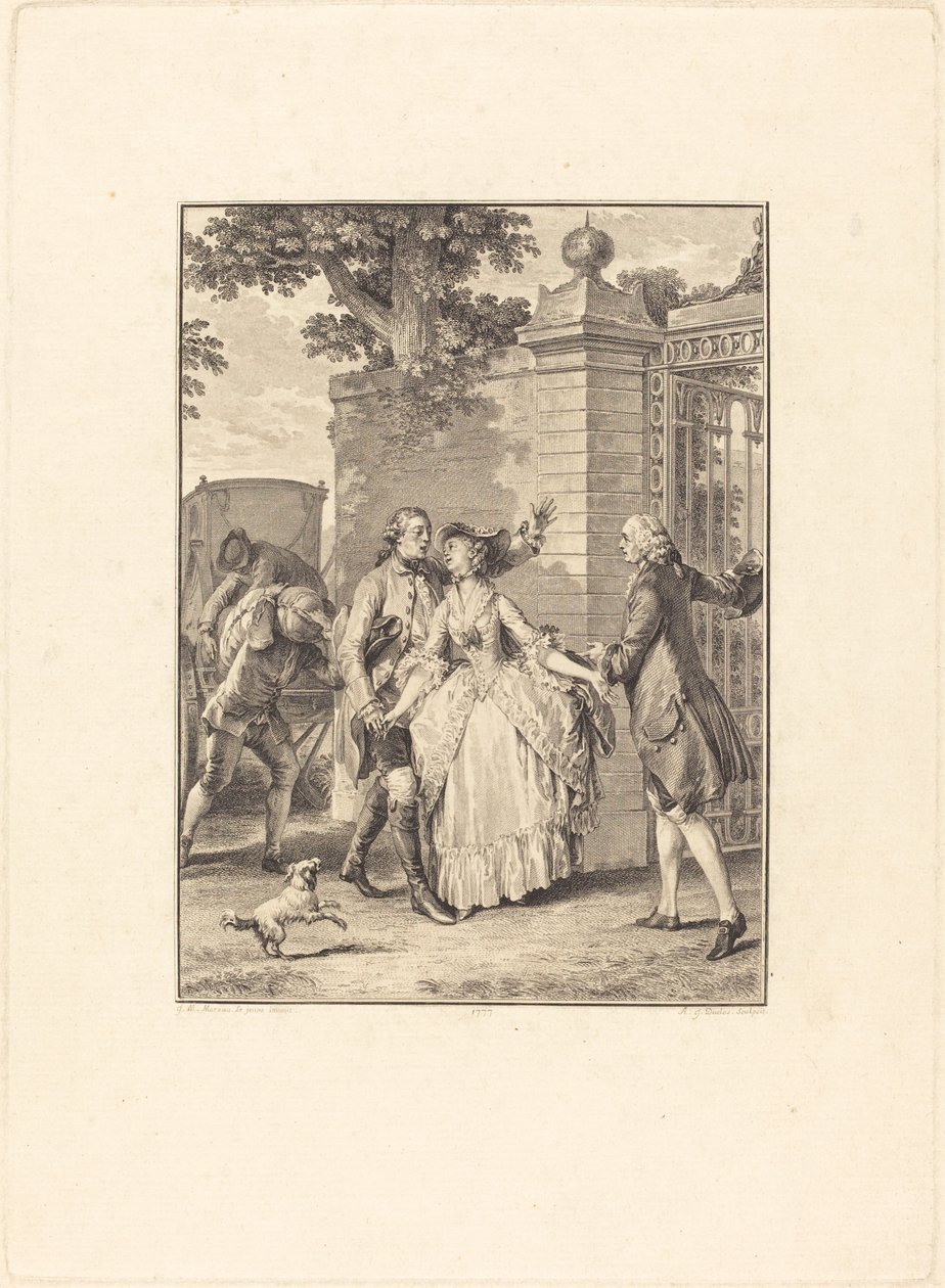 A confiança de belas almas de Antoine Jean Duclos after Jean Michel Moreau