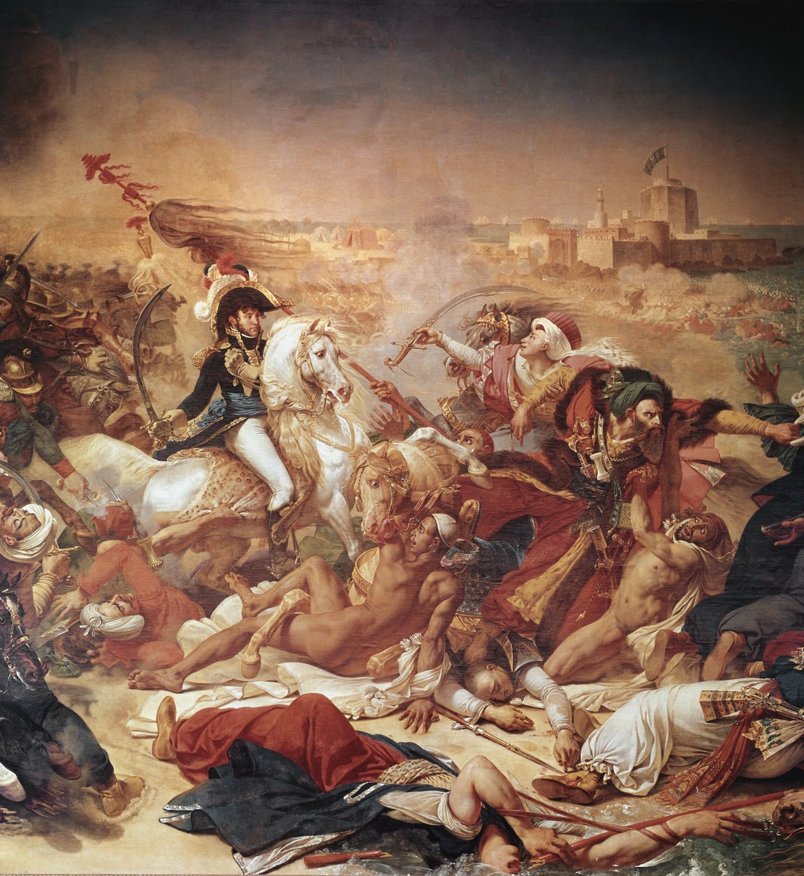 Batalha de Abukir, general Murat lutando contra o exército otomano, detalhe (1806, Petróleo sobre tela) de Antoine Jean Gros
