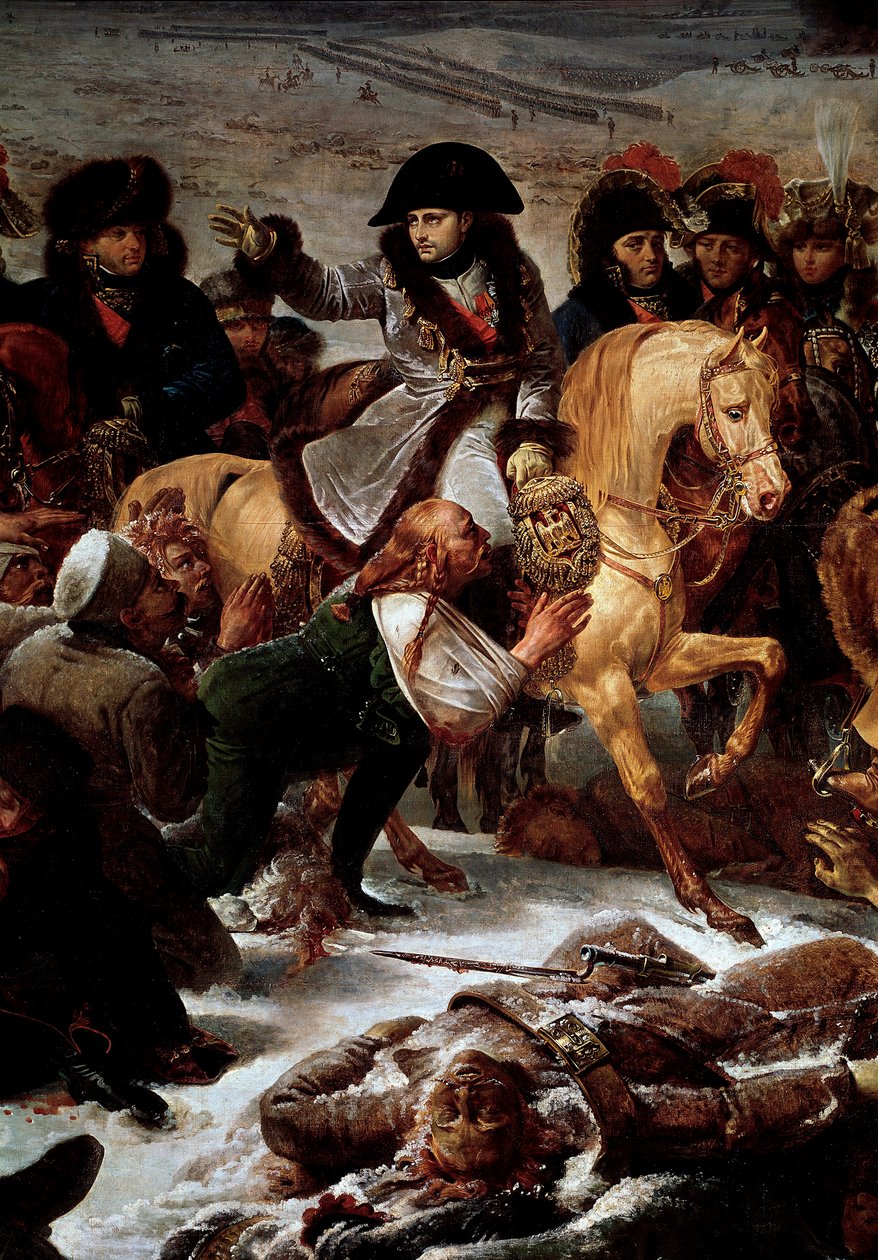 Campanha da Prússia e da Polônia (1806-1807): "Napoleão I (1769-1821) no campo de batalha de Eylau em 9/02/1807" Detalhe. Pintura de Antoine Jean Gros (1771-1835) 1808 Sol. 5,21x7,84 m Paris, Musee du Louvre de Antoine Jean Gros