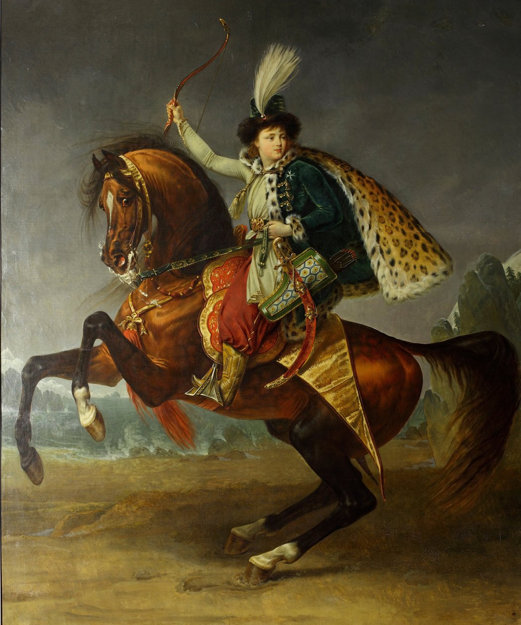 Retrato equestre do príncipe Boris Nikolayevich Yusupov 1794-1849, 1809 de Antoine Jean Gros