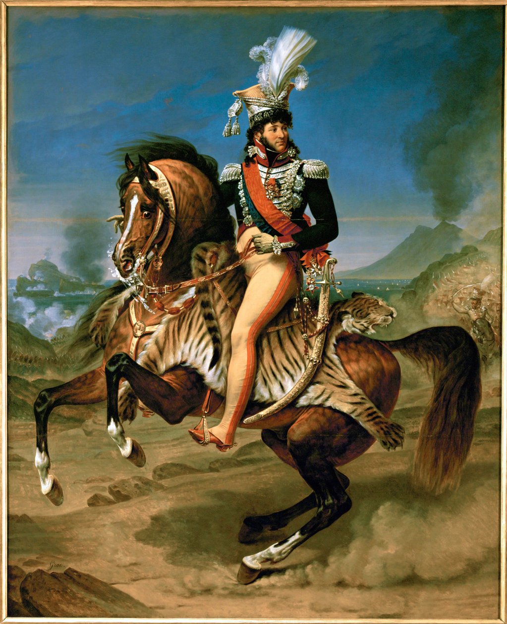 Joaquim Murat, Rei de Nápoles, Marechal de França, a cavalo ... de Antoine Jean Gros