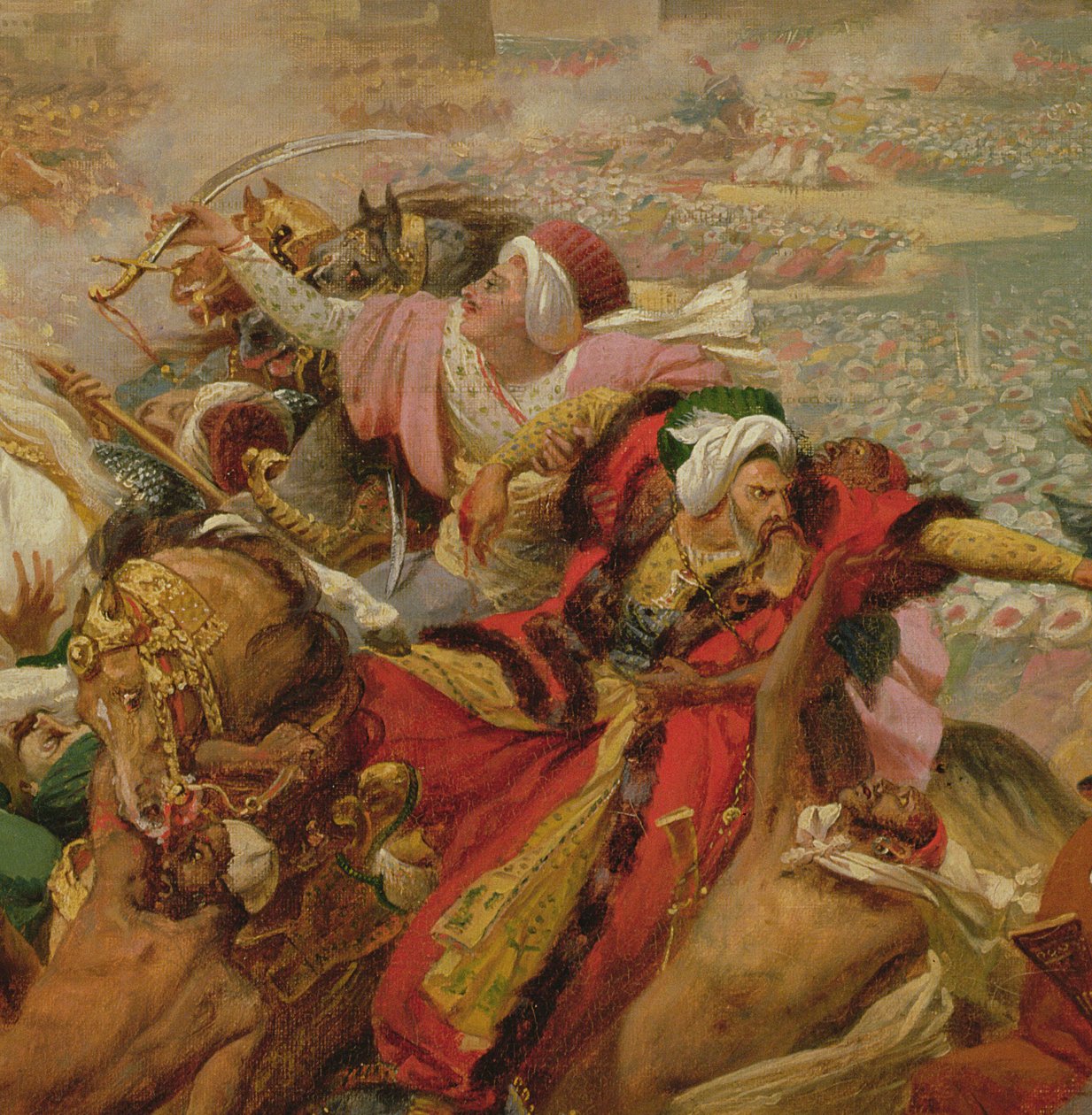 Murat Derrotando o exército turco em Aboukir em 25 de julho de 1799 (detalhe), c.1805 (óleo sobre tela montado a bordo) de Antoine Jean Gros