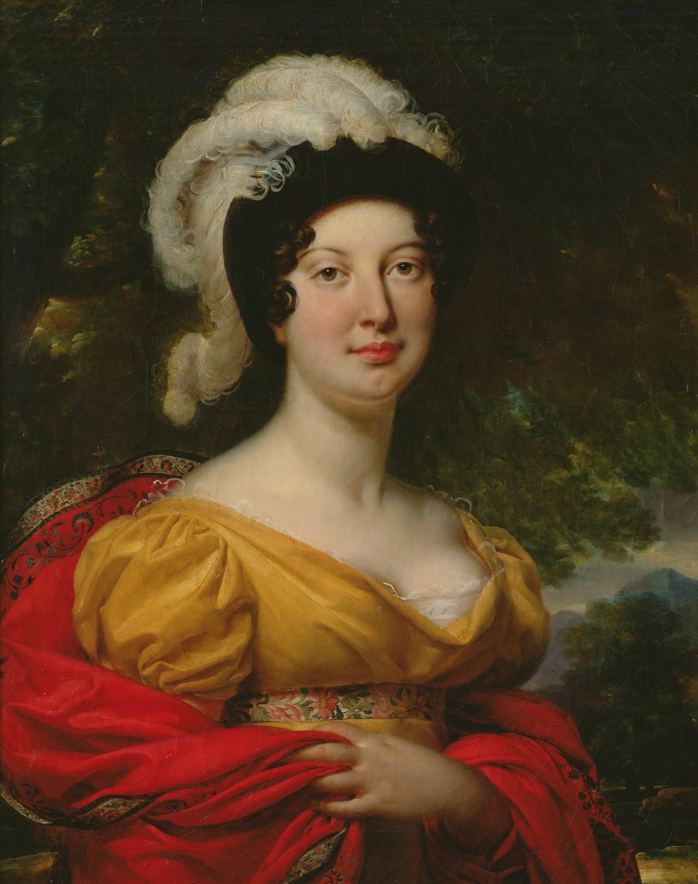 Retrato, de, marechal, Lannes, esposa de Antoine Jean Gros