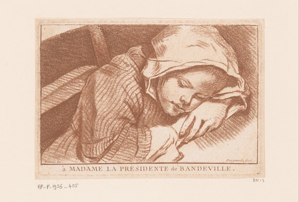 menina dormindo de Antoine Joseph Dezallier d