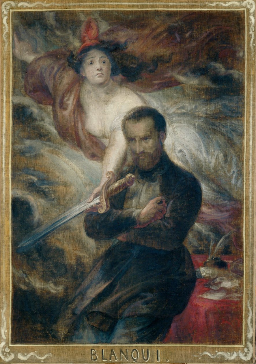 Auguste Blanqui, jornalista e revolucionário, membro da Comuna de 1871 ... (pintura sobre tela) de Antoine Joseph Wiertz
