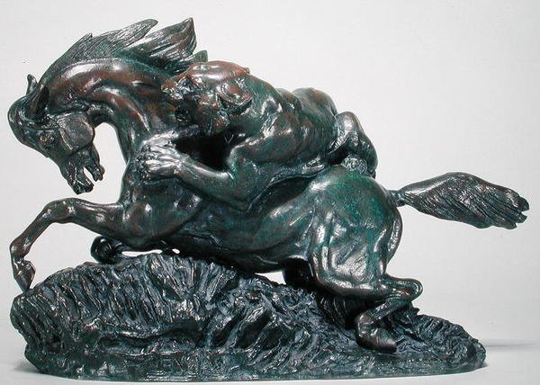 Cavalo Surpreendido por um Tigre (bronze) de Antoine Louis Barye
