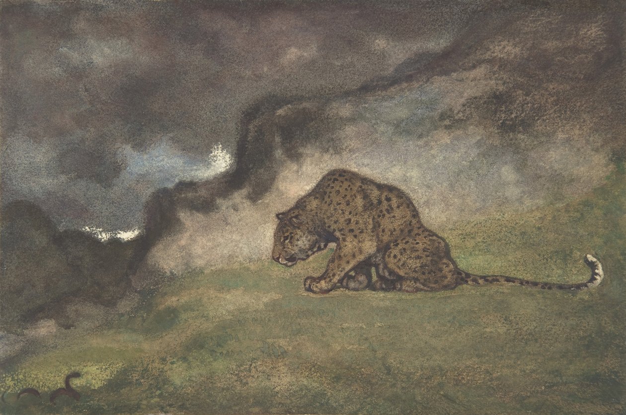 Serpente Observando Leopardo, 1810-75. de Antoine Louis Barye