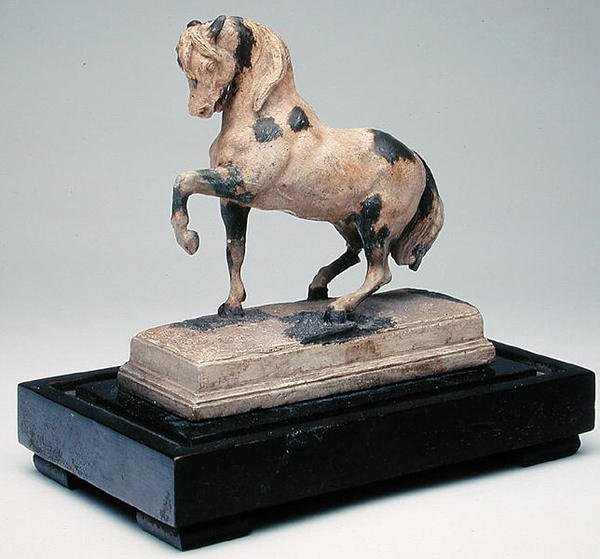 The Turkish Horse, c.1876 (gesso com cera em madeira ebonizada) (ver também 226321) de Antoine Louis Barye