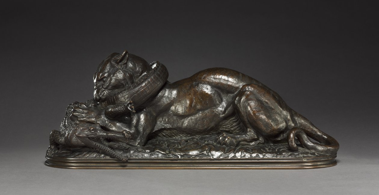 Tigre Devorando um Gavial, 1831. de Antoine Louis Barye