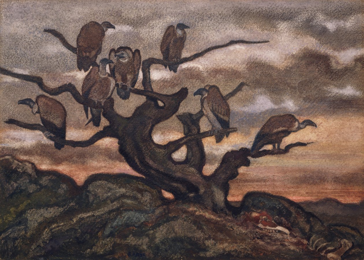 Abutres em uma árvore, 1810-75. de Antoine Louis Barye