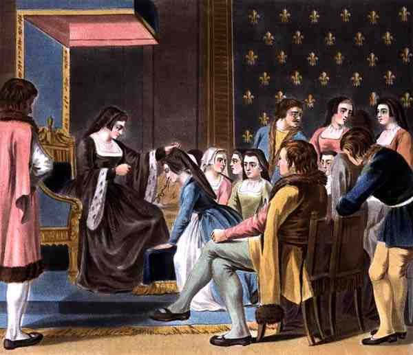 Instituição da Ordem das Franciscanas por Ana de Bretanha (1477-1514), gravada por Jean Baptiste Morret (fl. 1790-1820) de Antoine Louis Francois (after) Sergent Marceau