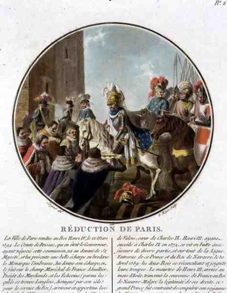 A Captura de Paris em 1594, gravada por Louis Roger de Antoine Louis Francois (after) Sergent Marceau