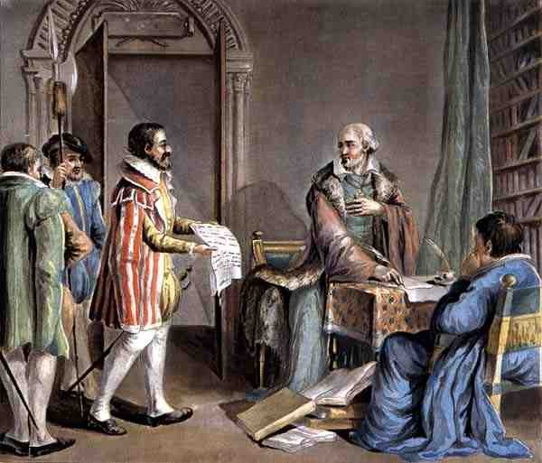 Jean Hennuyer (b.1497) Bispo de Lisieux, Salva a Vida dos Hugenots na sua Diocese, gravado por Roger de Antoine Louis Francois (after) Sergent Marceau