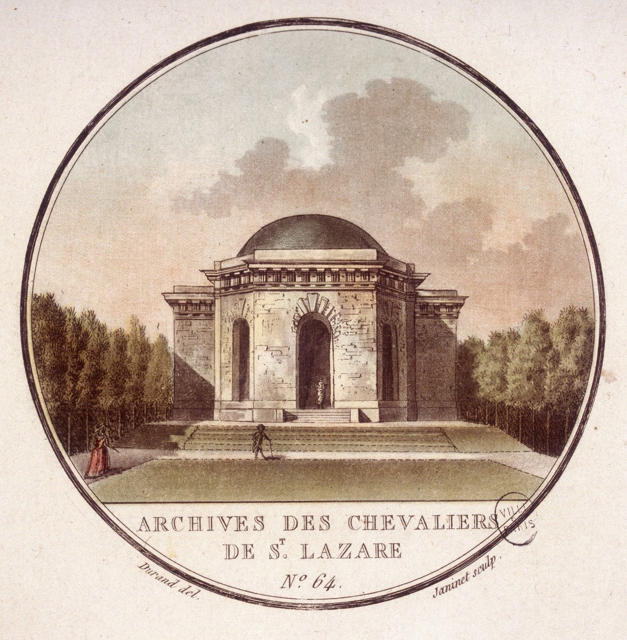 Arquivos dos cavaleiros de São Lázaro em Paris. Em vista prittoresca dos principais edifícios de Paris pelo Sargento de Antoine Louis Francois Sergent Marceau