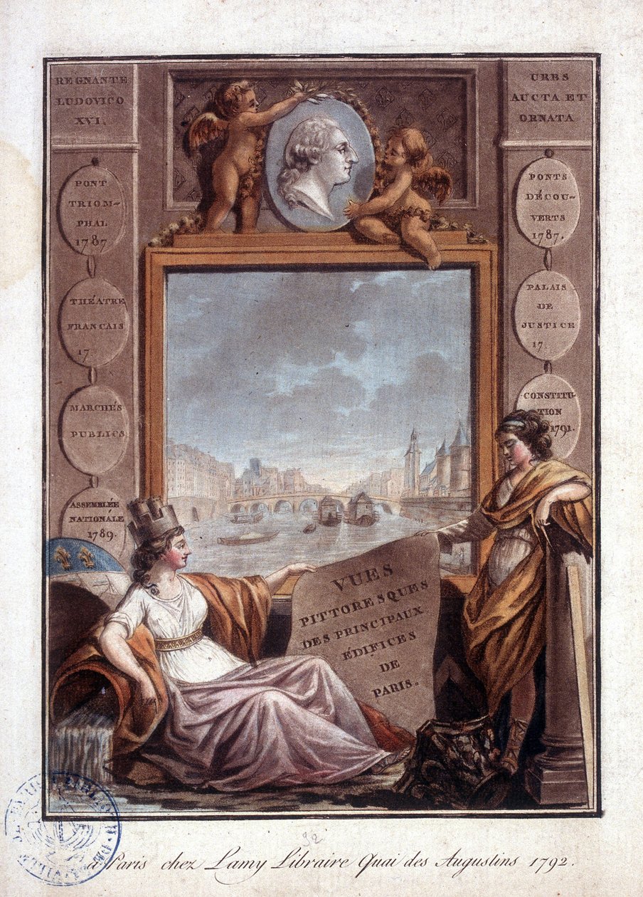 Paris visto de Lamy, librairie quai des Augustins de Antoine Louis Francois Sergent Marceau