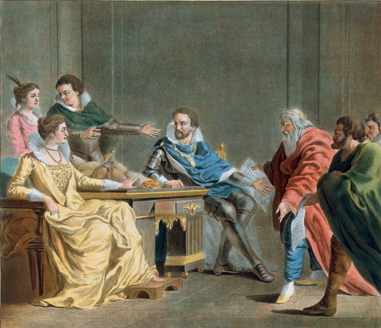 O Marechal de Campo de Brissac Distribui o Dote de sua Filha para os Quartermasters do Exército, 1788 de Antoine Louis Francois Sergent Marceau