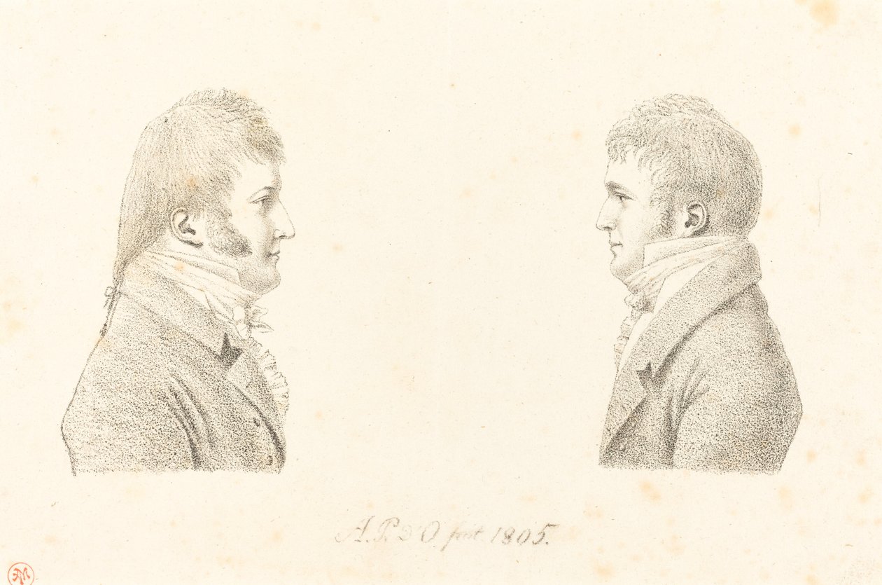 Autorretrato e irmão do artista de Antoine Marie Philippe Louis d