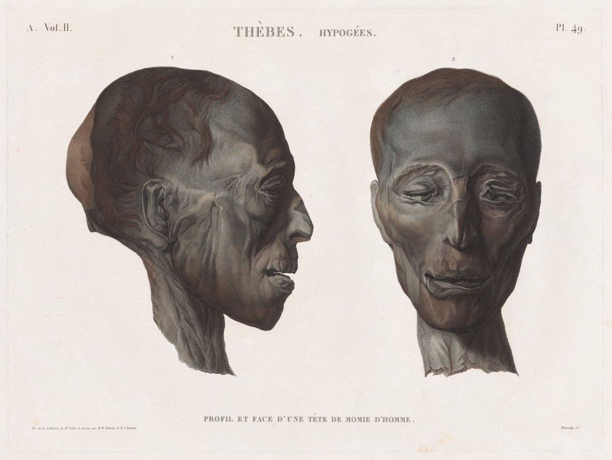 Descrição do Egito: Tebas. Hipogeus Vol. II, Pl. 49 de Antoine Maxime Monsaldy