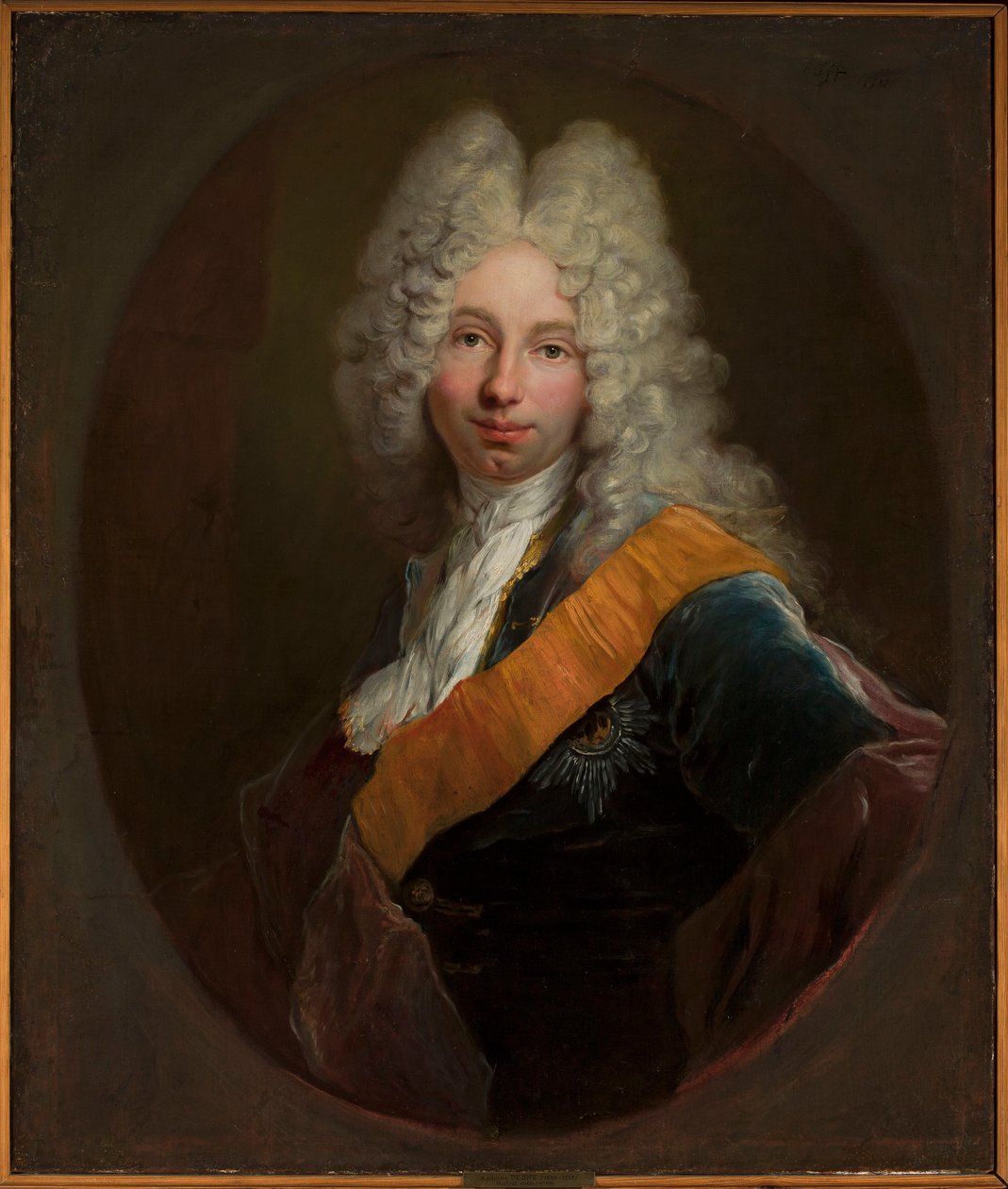 Friedrich Wilhelm Kettler (1692-1711) (Retrato de um homem com peruca e a Ordem da Águia Negra) de Antoine Pesne