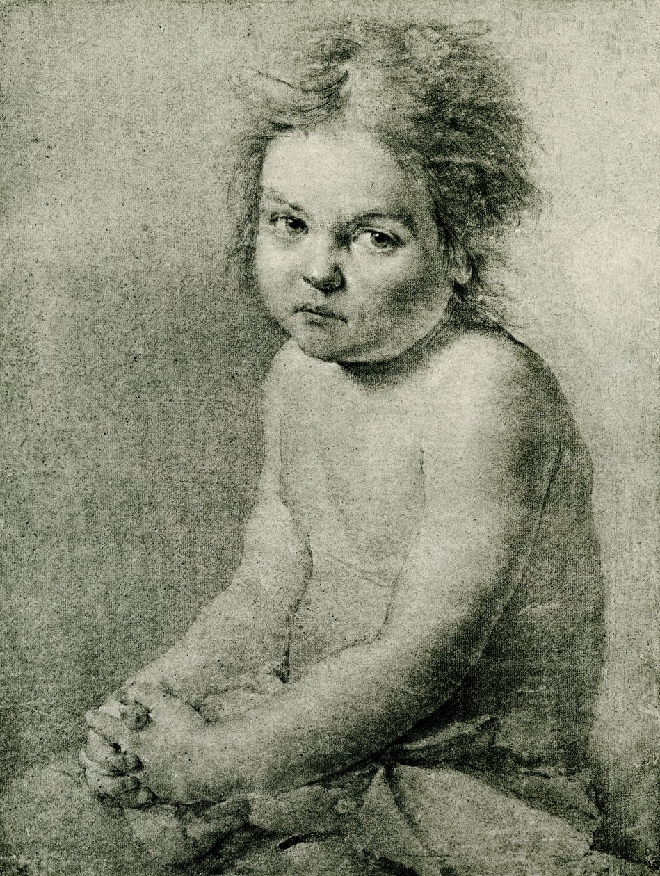 Estudo da natureza para uma menina nua e sentada de Antoine Pesne