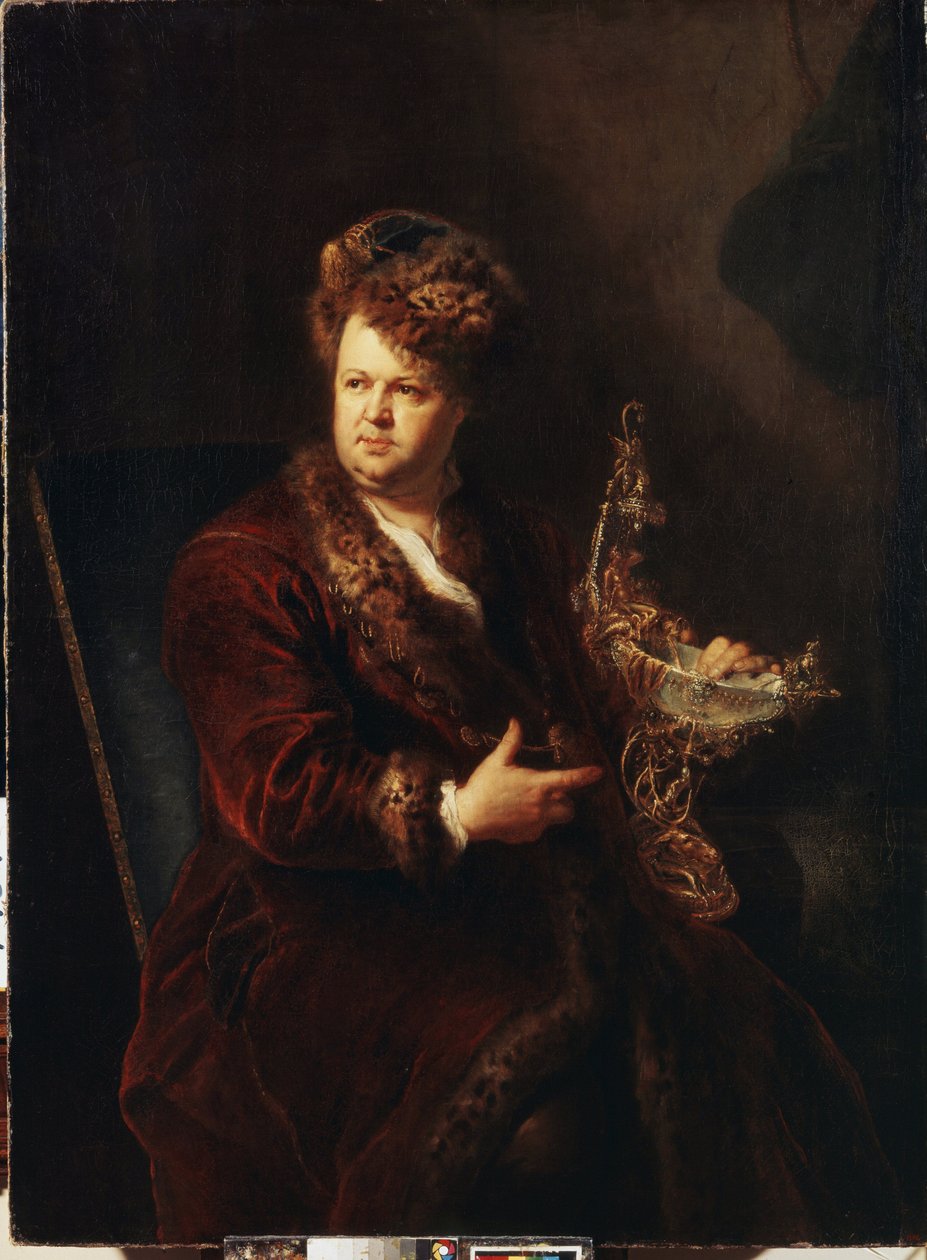 Retrato do joalheiro Johann Melchior Dinglinger (1664-1731). Pintura por Antoine Pesne (1683-1757), cerca de 1721. Arte alemã, estilo barroco. Museu Hermitage São Petersburgo. de Antoine Pesne