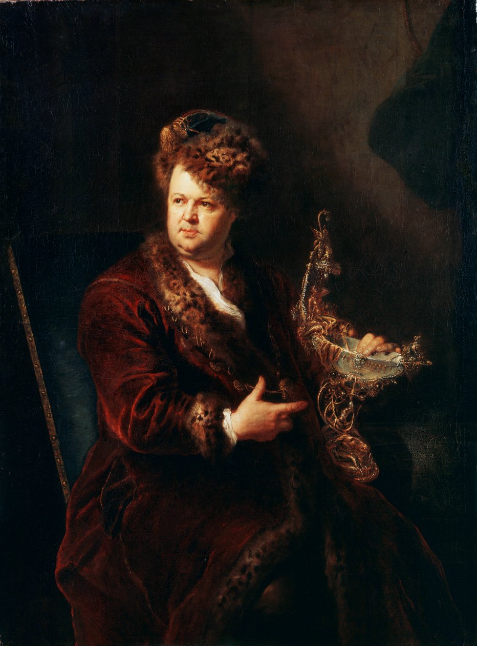 Retrato do joalheiro Johann Melchior Dinglinger, c1721 de Antoine Pesne