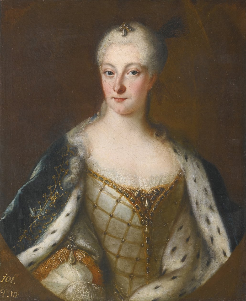 Retrato de Henriqueta Maria de Brandemburgo-Schwedt 1702-1782 de Antoine Pesne School