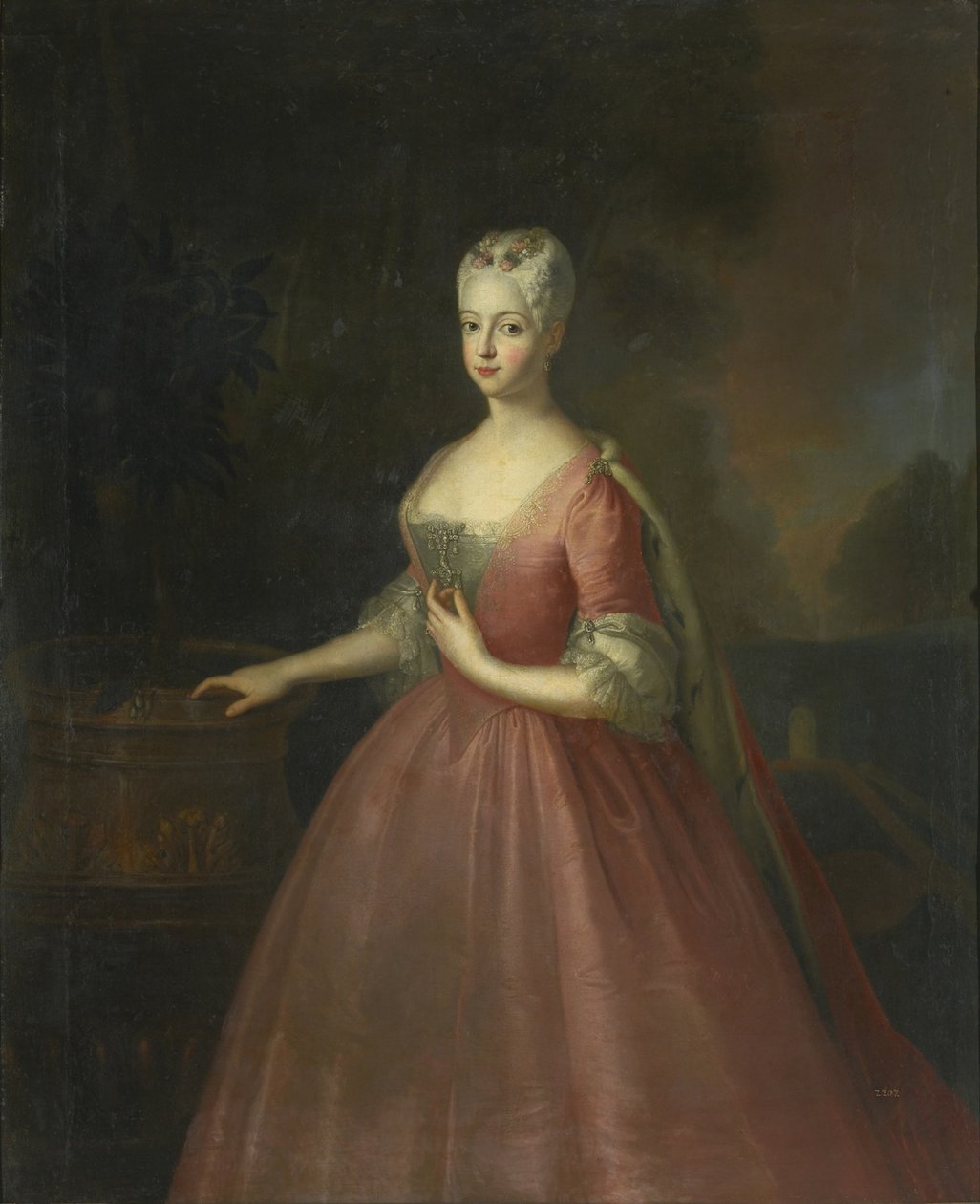 Retrato da princesa Friederike Luise da Prússia 1714-1784, Margravina de Brandemburgo-Ansbach de Antoine Pesne School