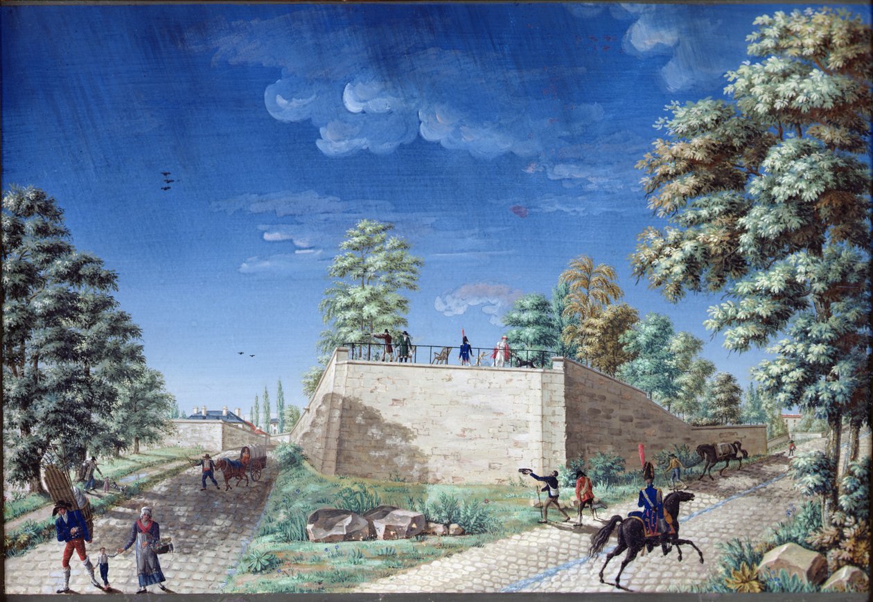 Vista de um terraço nos arredores de Paris, c.1810 de Antoine Pierre Mongin